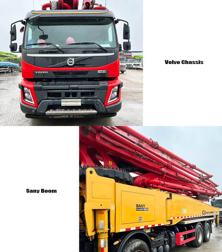 Used 56m Volvo Sany Boom Pump Truck for Sale